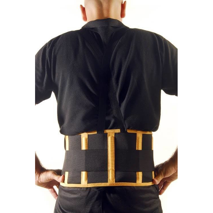 Faja Lumbar Reforzada 5 Ballenas Vivos Amarillos y Antideslizante 70 % Elastizada