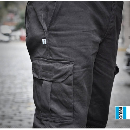 Pantalón OMBU "CARGO" con Bolsillos Laterales Azul Marino / Beige del 36 al 58