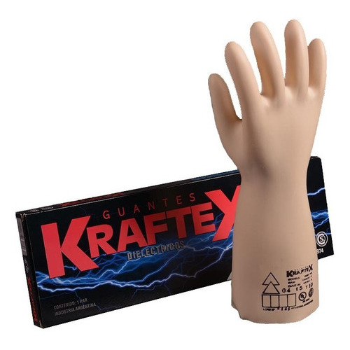 Par Guante Dieléctrico Kraftex 2500 Volts Clase 00 Cat A IRAM