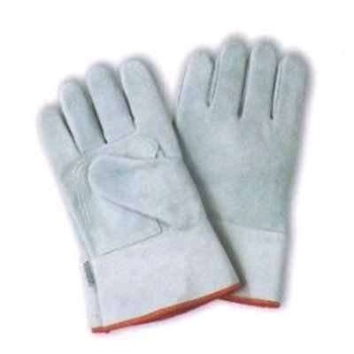 Par Guante Descarne Gris Engrasado Combinado con Jean con Refuerzo Puño Corto