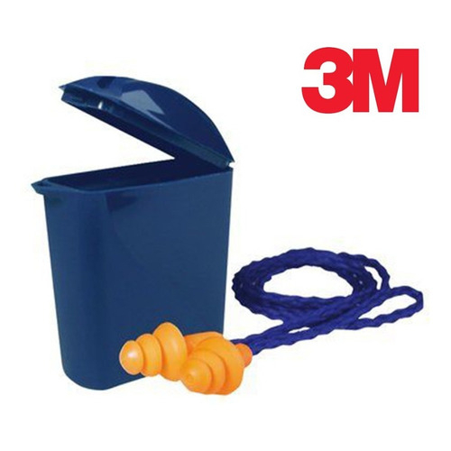 Protector Auditivo Endoaural 3M 1270 Trialeteado Silicona c/Cordel NRR 24 db