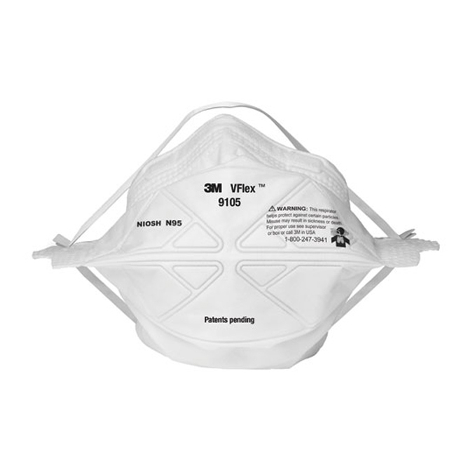 Respirador 3M 9105 V-Flex N95 Peglable para Polvos Humos y Neblinas