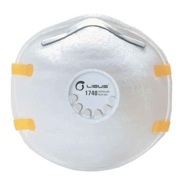 Respirador Libus 1740 N95 para Polvos Humos y Neblinas con Válvula
